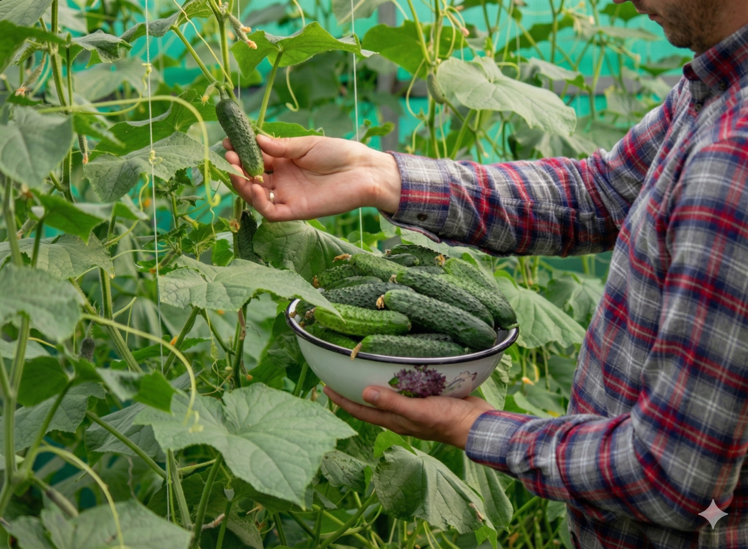 Hand-picking vegetables